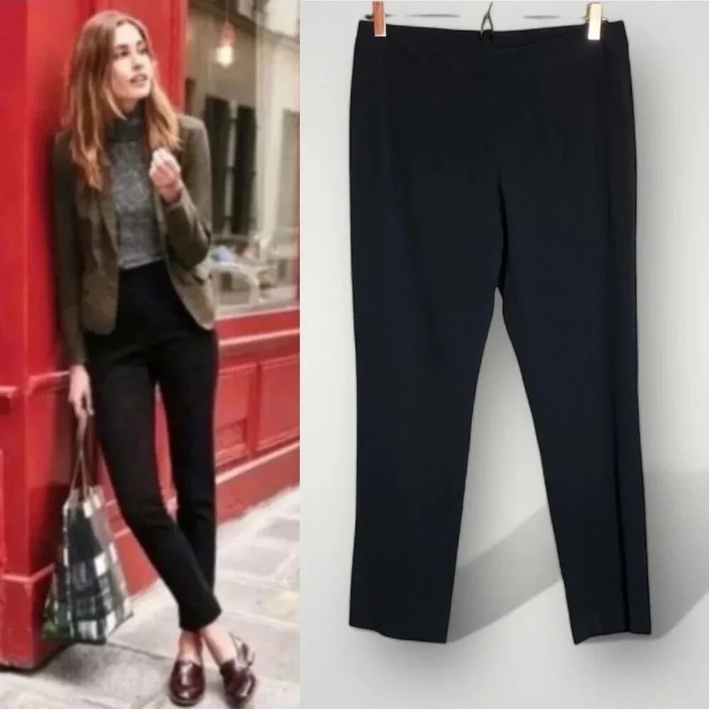 CAbi | Dress Pants Hook & Bar Button Closure Zip Fly Black Trousers Style #179